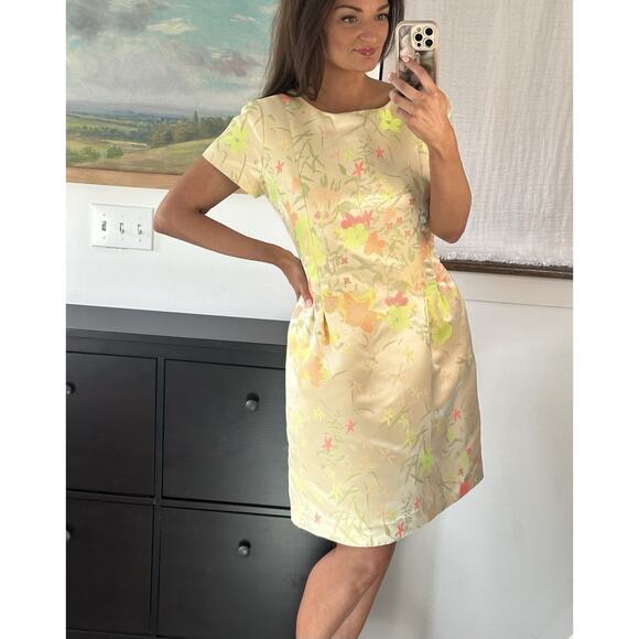 Sara Campbell Size 14 Satin Silky Neon Floral Dress - Picture 7 of 8